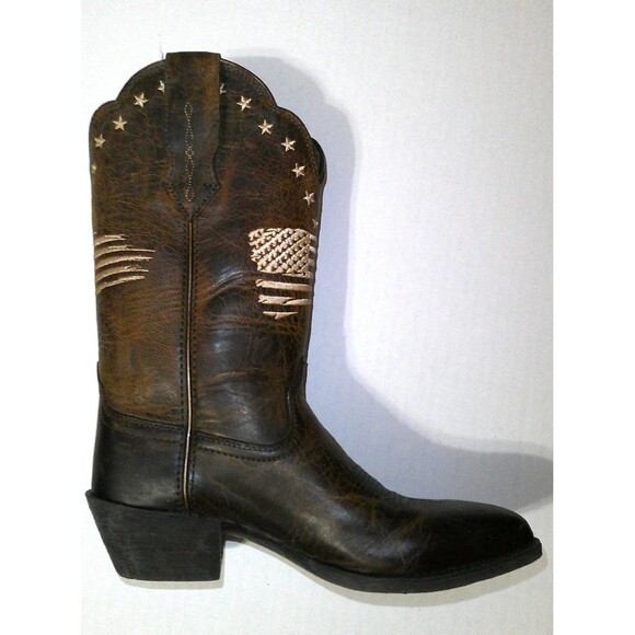 New NWT NIB Womens 6 Ariat Boot Western Distressed Heritage Liberty Leather Brow - Picture 3 of 7